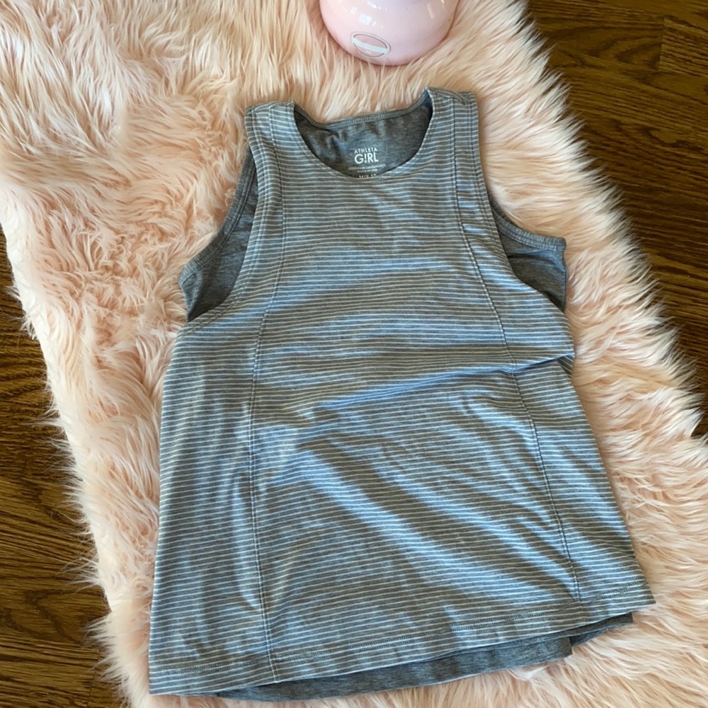 Athleta girl tank double layered gray M 8-10